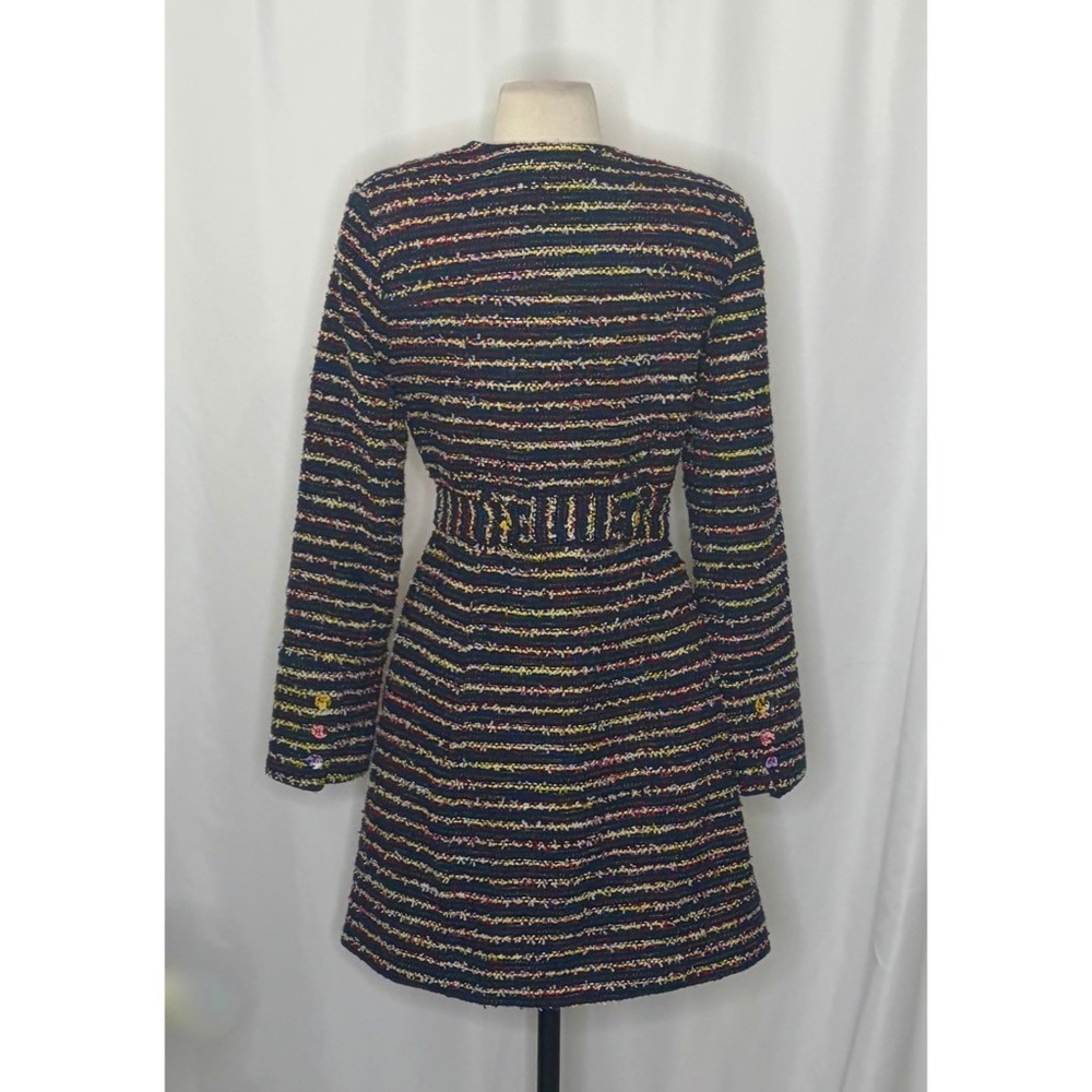 CABI Headline Topper Colorful Tweed Floral Belted Coat Preppy Style 5660 Size 2 - Picture 10 of 16